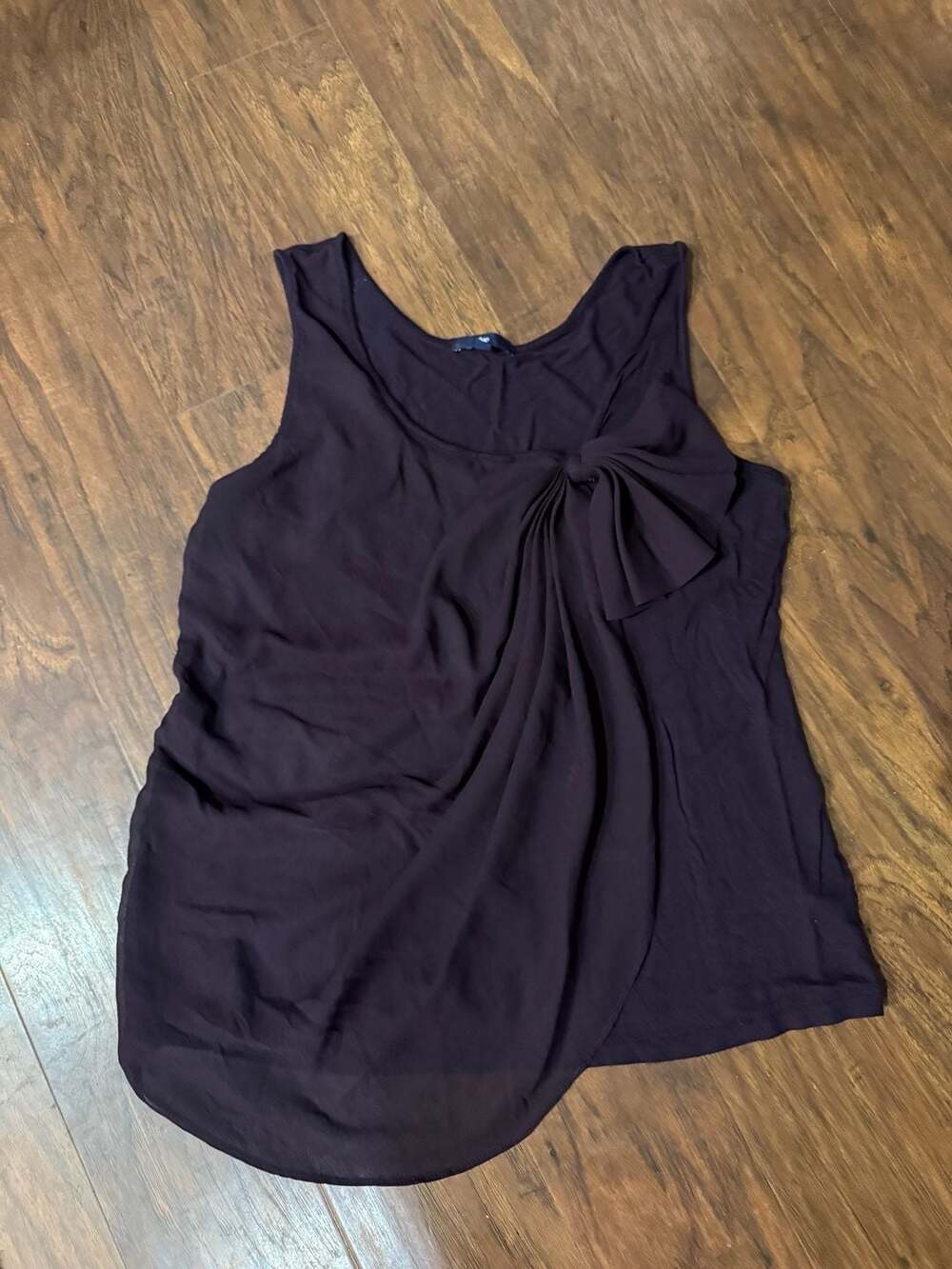 Gap Tank Top Size M Purple Bow Overlay Asymmetric Sleeveless Blouse